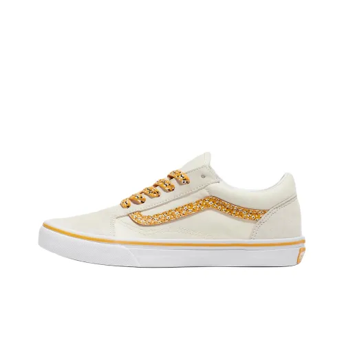 Vans Old Skool Collection Низкий Топ Детские Скейтбординги Маленький Цветочный Многоцветный Чисто Белый Подростки