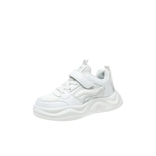 BOBDOG Противоскользящий амортизирующий устойчивый к истиранию легкий детские беговые кроссовки с верхом из белой кожи для детей