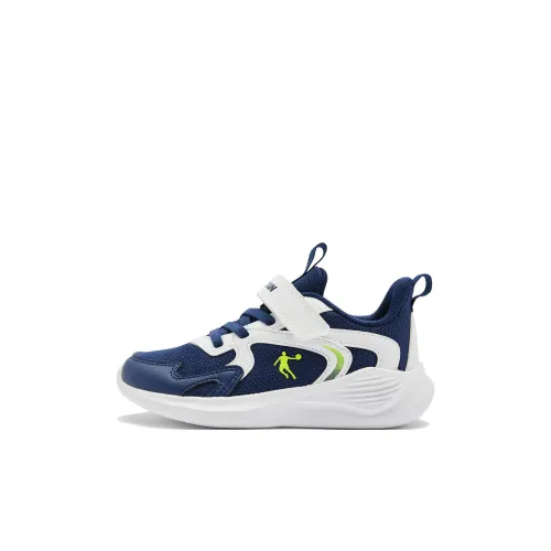 QIAODAN Slip-resistant Abrasion-resistant Low Top Детская беговая обувь Сине-белая для детей 3-7 лет