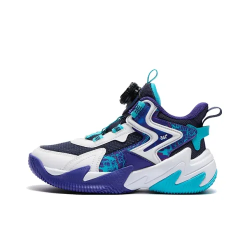 361°KIDS Hummer 2,0 Детские баскетбольные кроссовки Низкий верх Ярко-синий 361 градус Белый Фантастический Фиолетовый Школьный возраст