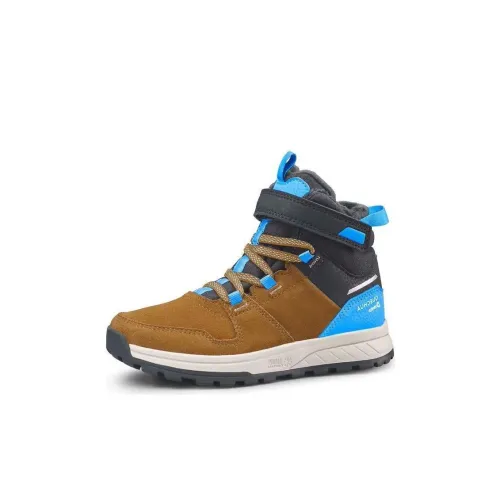 DECATHLON SH500 Детская туристическая обувь, высокий верх, Тихоокеанский синий/Темно-коричневый/Антрацитовый, Kids