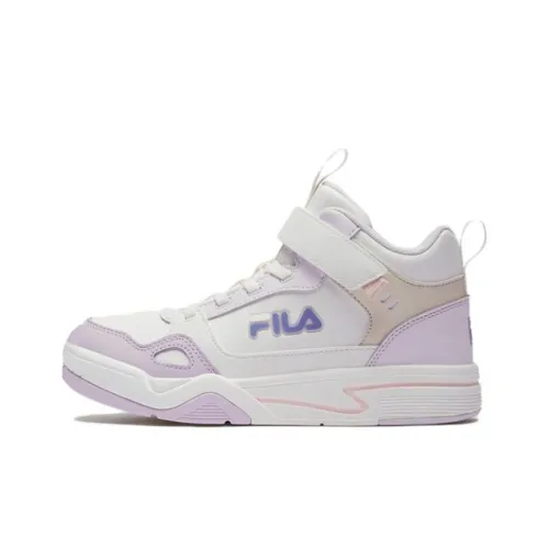FILA KIDS Противоскользящий устойчивый к истиранию высокий топ для детских скейтбординга белый фиолетовый для подростков