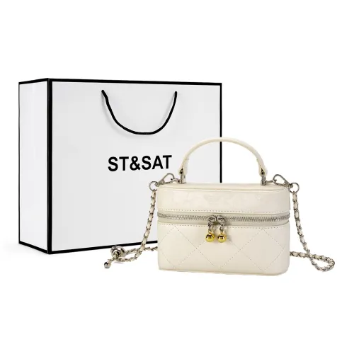 ST SAT Сумка через плечо из синтетической кожи сумка обычного размера женская черная серебристая экрю