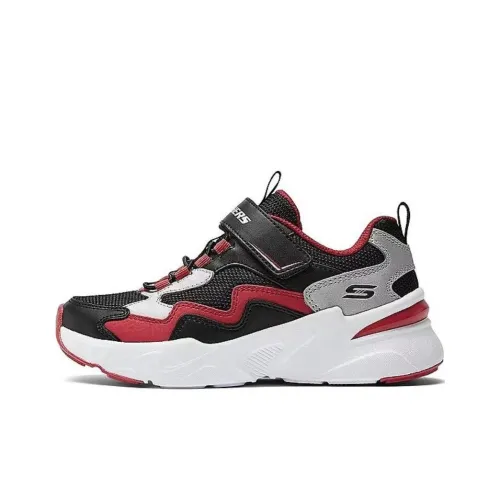 Skechers Kids Мальчики Противоскользящий Устойчивый к износу Низкий Топ КIDS Lifestyle Shoes Черный Красный Подростки