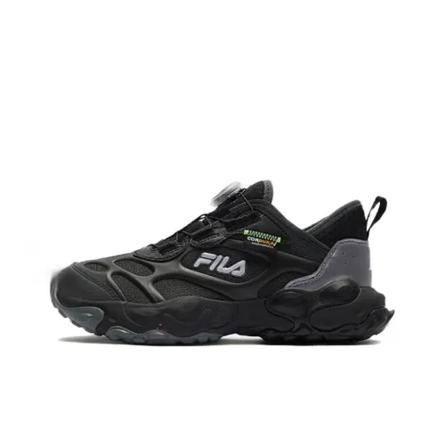 FILA KIDS Dragon Carp Slip-resistant Abrasion-resistant Rebound Support Low Top Детская туристическая обувь Черный Серый