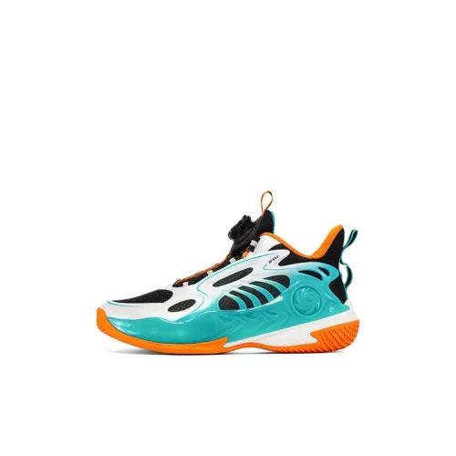 361°KIDS Противоскользящие амортизаторы низкий топ детские баскетбольные кроссовки зеленый оранжевый для детей