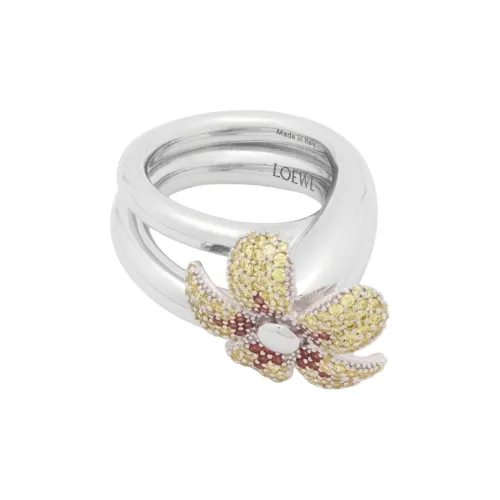 LOEWE Серебряный Crystal Rings Женские Серебряный