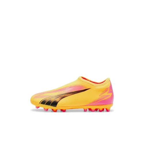 PUMA Ultra Match Детские футбольные бутсы Низкий топ Солнечный желтый Черный Закат Красный Kids