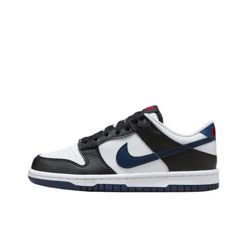 Nike Dunk Устойчивый к истиранию Дышащий Низкий Топ Детские Скейтбординг Черный Белый