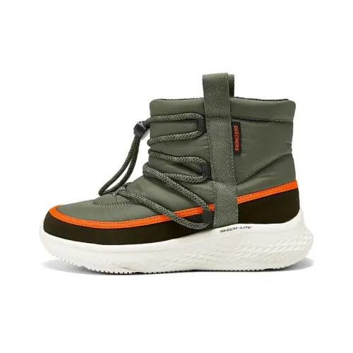 Skechers Kids BOYS Детские утепленные сапоги MID Топ Оливковый/Черный Школьный возраст