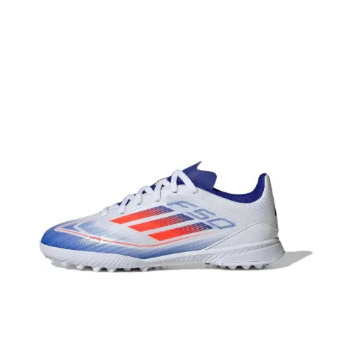 Adidas F50 League Детские футбольные бутсы Низкий топ Белый/Синий/Красный Унисекс