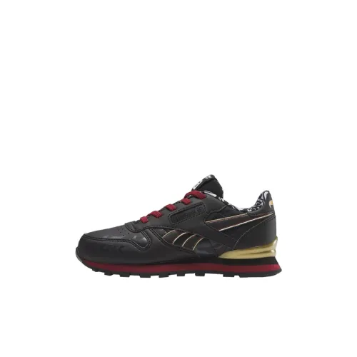 Reebok Classic Leather Детская беговая обувь Низкий топ Черный Красный Kids