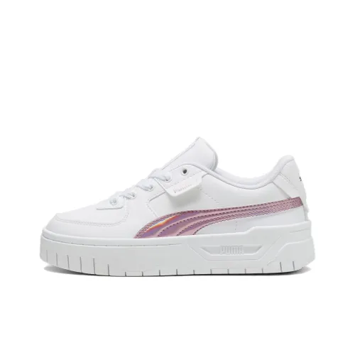 PUMA Cali Series Dream Iridescent Низкий Топ Детские Скейтбординги Белый Розовый Подростки