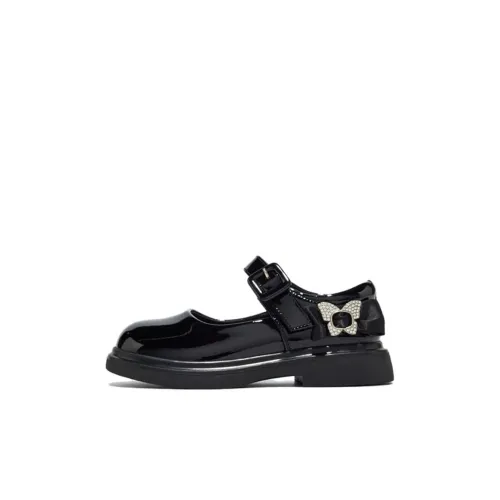 Deesha Slip-resistant Abrasion-resistant Balance Lightweight Низкий топ Детская кожаная обувь Черный Детский