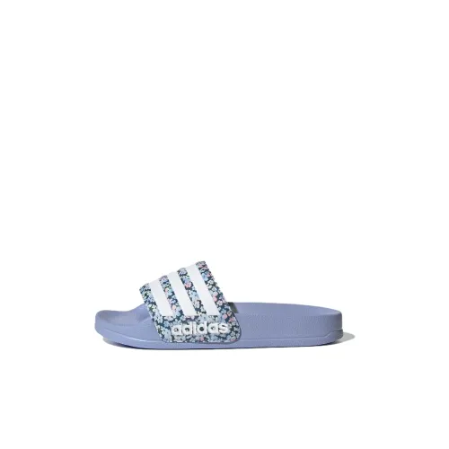 adidas Adilette SHOWER Slip-resistant Abrasion-resistant Children's Sandals Blue White Black Infant adidas Adilette SHOWER Противоскользящие Износостойкие Детские Сандалии Синий Белый Черный Малыш