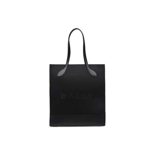 BALLY Сумка из ткани и коровьей кожи большая женская черная