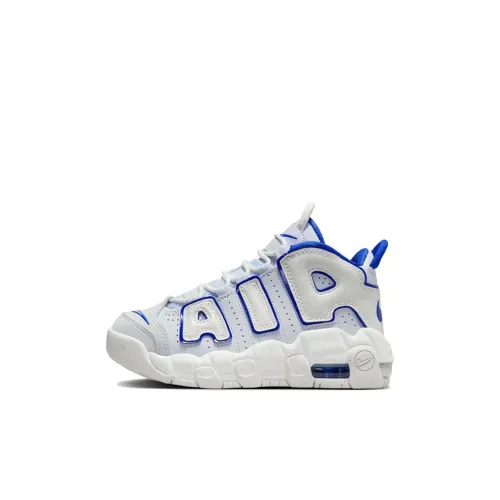Nike Air More Uptempo Детская баскетбольная обувь MID Топ Белый Синий Пре-школа