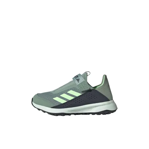 Adidas VOYAGER 21 Slip-on K Устойчивый к истиранию Дышащий Низкий Топ Детская Туристическая Обувь Зеленый Серый Черный Детский