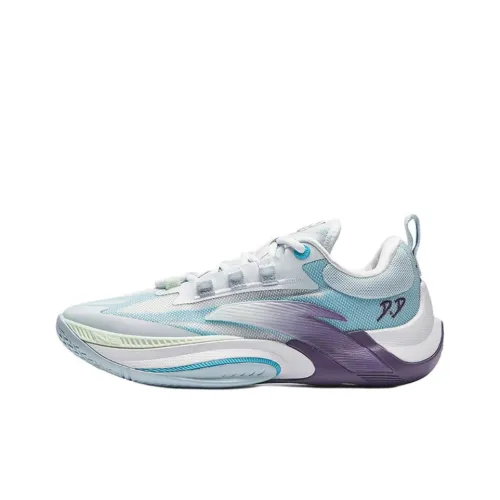 ANTA Противоскользящие Устойчивые к износу Баланс Поддержка Низкий Топ Детские Баскетбольные Кроссовки Белый Синий