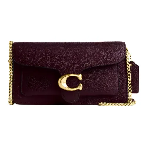 COACH Tabby Полированная кожа с текстурой личи кожа сумка через плечо маленькая женская цвет мерло