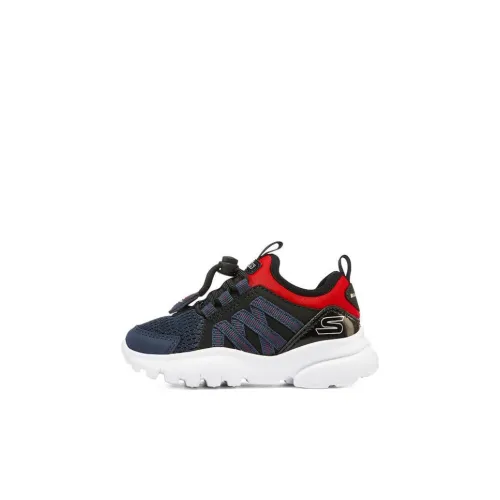 Skechers Razor Fle Anti KICK Низкий Топ Обувь для малышей Черный Красный Infant и Toddler