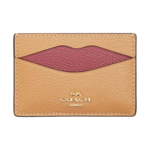 COACH Кожа Картхолдер Мини Унисекс Золотой Латте Многоцветный