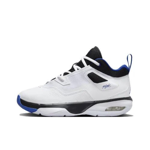 Джордан Stay Loyal Амортизация Легкий MID Топ Детские Баскетбольные кроссовки Белый Черный Подростки