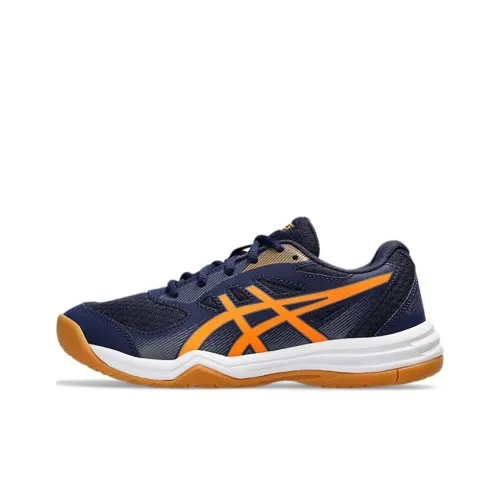 Asics Гель UPCOURT 5 Детские тренировочные кроссовки Низкий топ Синий Оранжевый Kids