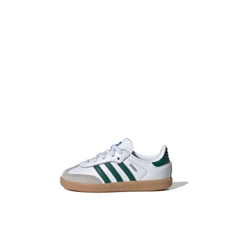Adidas Originals SAMBA OG Амортизация Износостойкий Низкий Топ Обувь для малышей Белый Зеленый Infant и Toddler