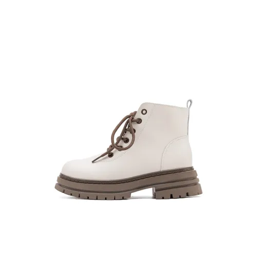 EBMINI Детские кожаные сапоги MID Топ Бежевый Kids