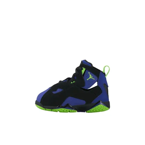 Джордан True Flight Амортизация Износостойкие Высокие Кроссовки для малышей Черные Синие Infant и Toddler