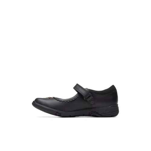 Clarks Детская кожаная обувь Черный для детей 3-7 лет