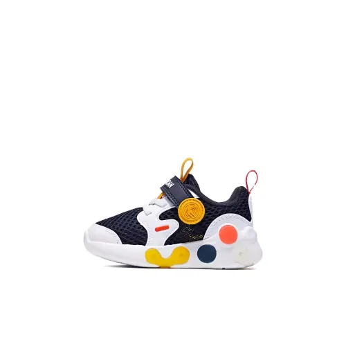 QIAODAN Противоскользящие Низкие Топ Обувь для малышей Черный белый Для младенцев и малышей