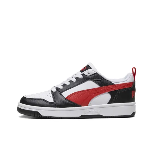 PUMA Rebound v6 Детские Скейтбординги Низкий Топ Черный Белый Красный Унисекс