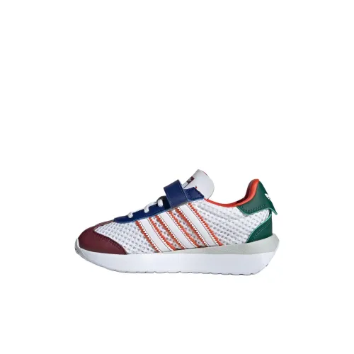 Adidas Originals COUNTRY XLG Детская повседневная обувь Низкий топ Белый/Преппи Оранжевый Желтый/Алый Для дошкольников