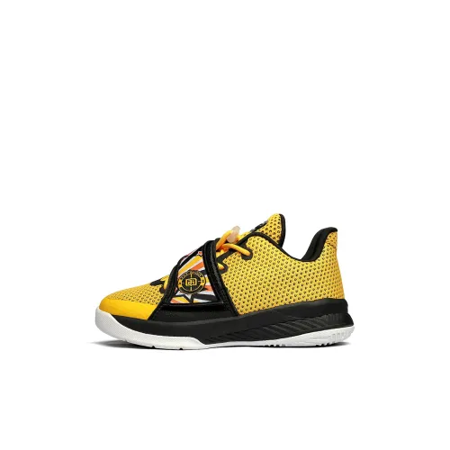 Айверсон Дышащий Поддерживающий и Легкий Низкий Топ Баскетбольные Кроссовки Золото Желтый Черный 01301399 Детский