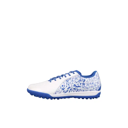 LINING YOUNG Полиамид Низкий Топ Детская Футбольная Обувь Белый Синий Керамика Малыш