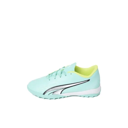 PUMA Ultra Play Амортизация Износостойкий Низкий Топ Детская Футбольная Обувь Циан Желтый Детская