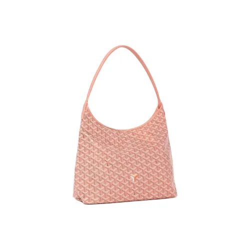 GOYARD Bohème Hobo Холст Телячья кожа Хобо Сумка Сумка через плечо Женская Жемчужно-розовая