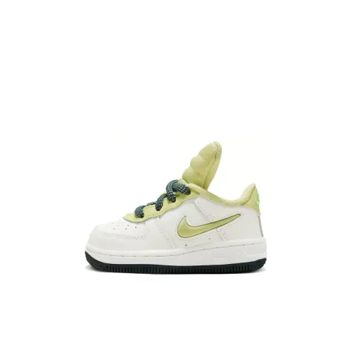 Nike FORCE 1 Slip Resistant Abrasion Resistant Низкий Топ Обувь для малышей Зеленый Желтый Infant And Toddler