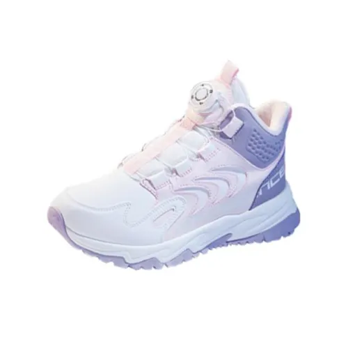 XTEP Амортизация Износостойкие Высокие Кроссовки для Беговых Занятий Детские Бело-Розовые Фиолетовые Подростковые