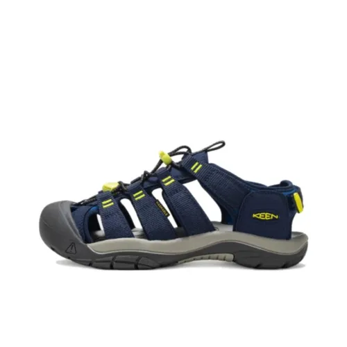 KEEN Newport Boundless Slip-Resistant Abrasion-Resistant Low Top Детская Туристическая Обувь Синий Зеленый