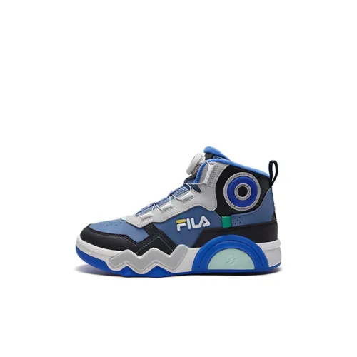 FILA KIDS Memphis Board Slip-resistant Abrasion-resistant MID Топ Детские беговые кроссовки Серый Синий Детский