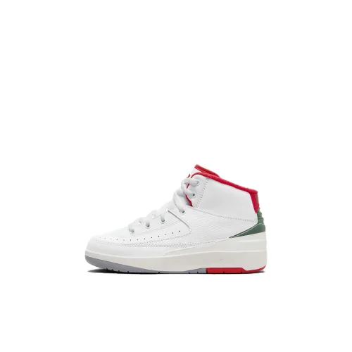 Jordan Air Джордан 2 Противоскользящий устойчивый к истиранию высокий топ для детских скейтбордингов Белый Красный