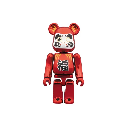 BE@RBRICK Dharma Collection DARUMA Благословение Красно-золотое покрытие прозрачный слой коробка карточка 100% 7 см