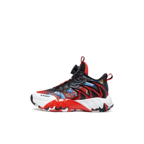 BIG WASP Дракон породил девять сыновей Детские баскетбольные кроссовки Черный Красный Kids