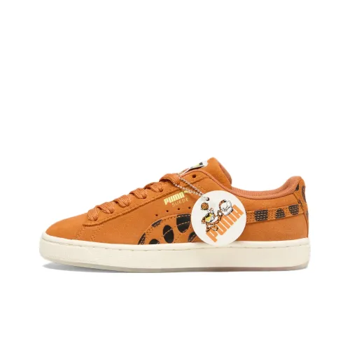 CHEETOS X PUMA Suede Series Низкий Топ Детские Скейтбординги Оранжевый Черный Подростки