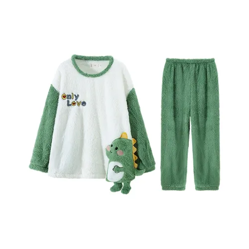 Qiao Ni Tong Пижамный комплект Мужской Зеленый