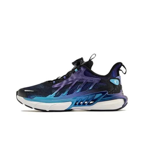 QIAODAN Ветер Концентратор 5 Амортизация Износостойкий Низкий Топ Детские Беговые Кроссовки Черный Фиолетовый