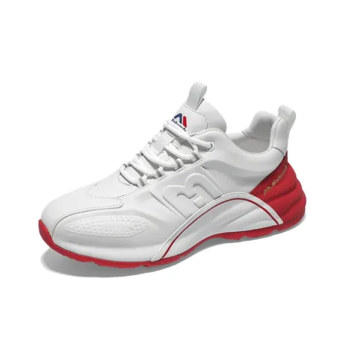 KOLUMB Износостойкий Дышащий Увеличивающий Высоту Низкий Топ Casual Мужской Белый Красный